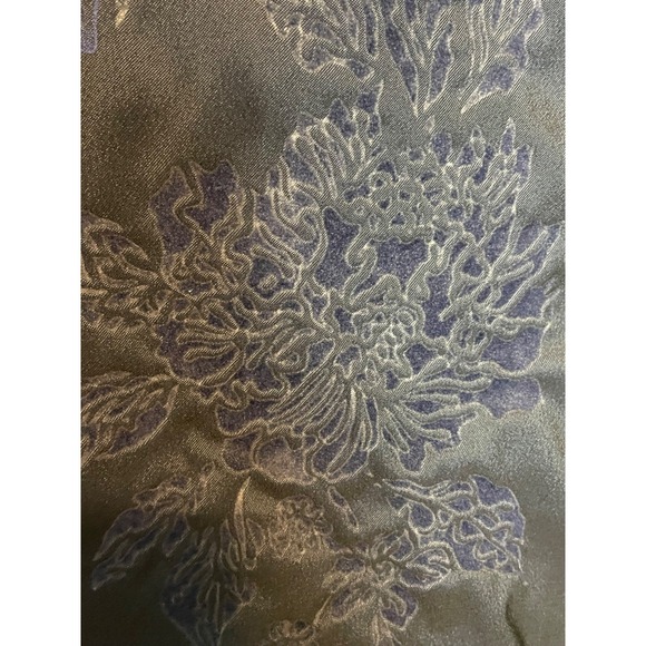 Vintage 90s CDC Navy Satin Halter Blue Roses Cocktail Dress Size 8 - Picture 5 of 7